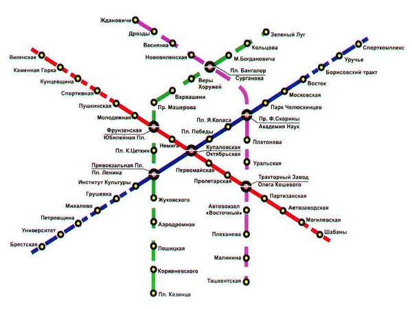 Схема минского метро